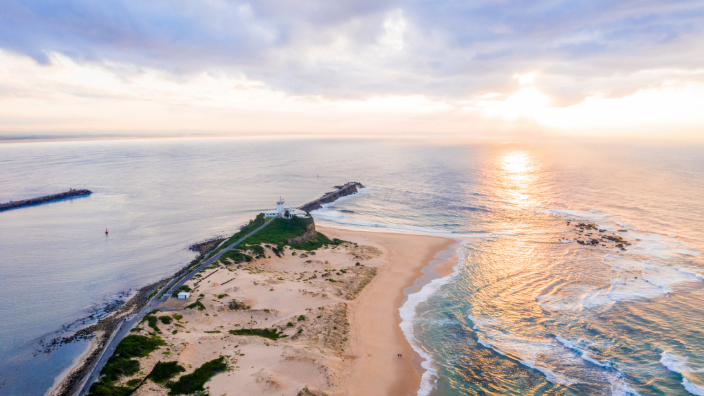 Nobbys Beach and Newcastle Lighthouse